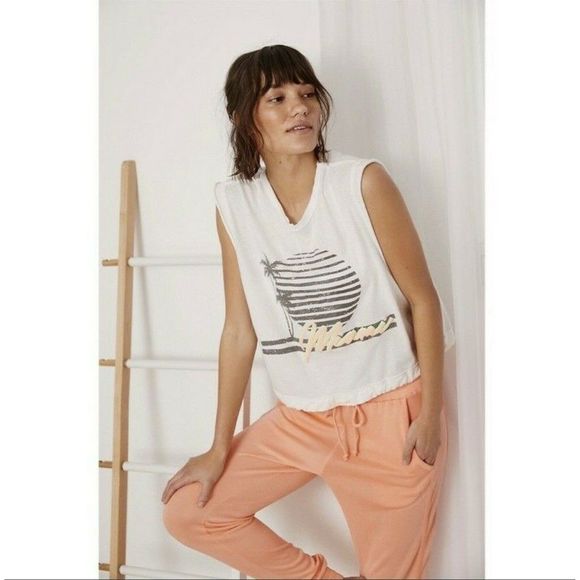 Free People Tops - Free People bring the heat Miami combo graphic tee